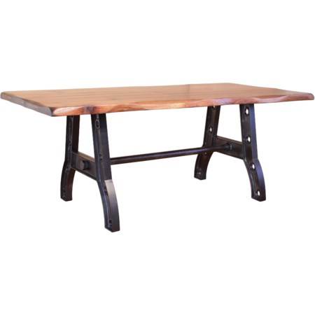 Trestle Table with Iron Base